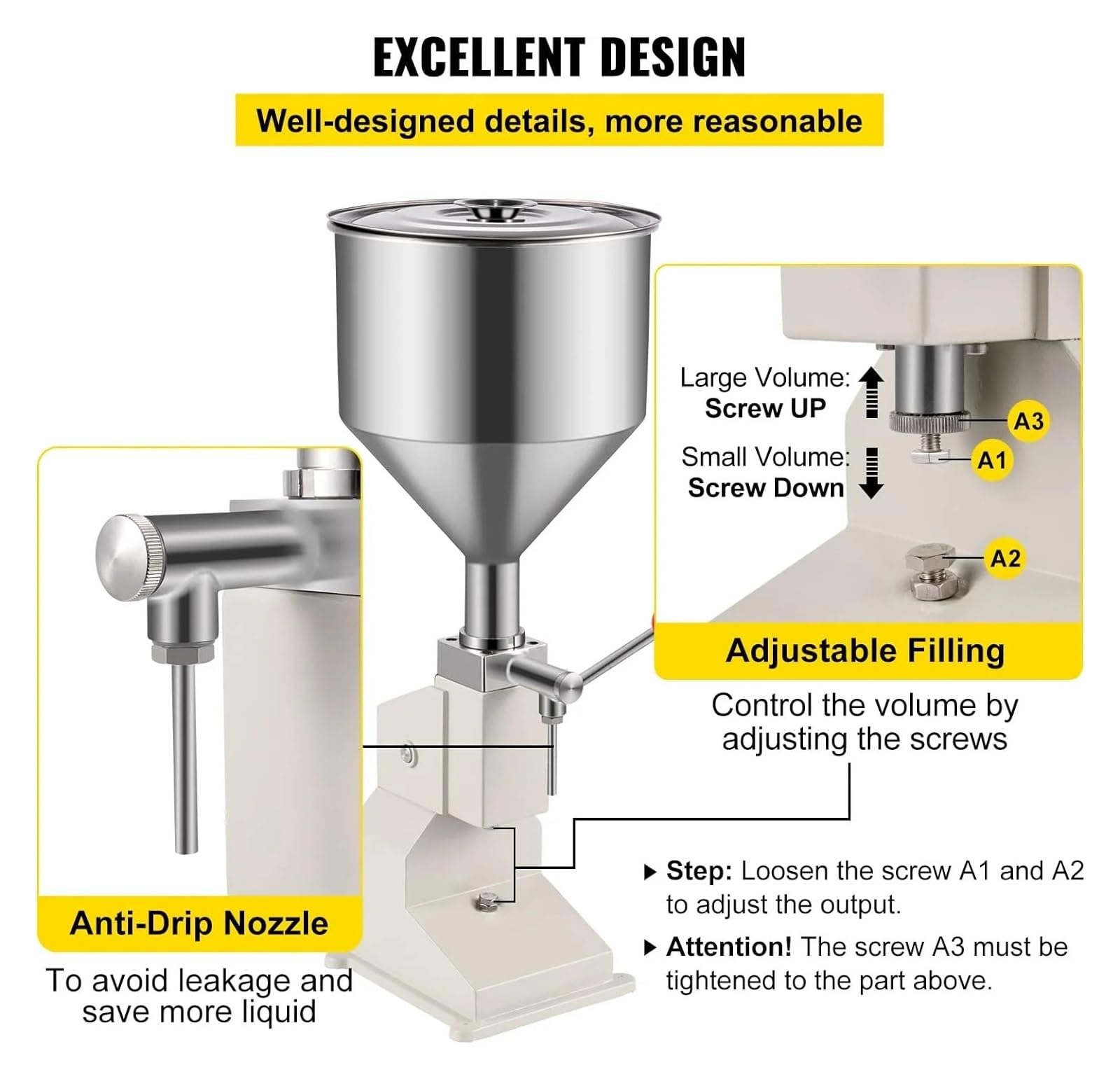 Amazon.co.jp: A03 手動液体充填機 5-100ml 調節可能なクリーム充填機